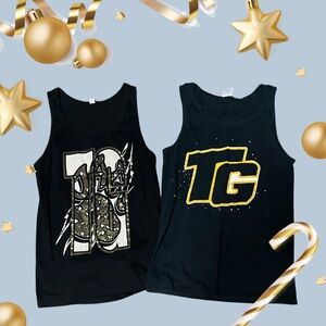 Black Graphic Kids Tank Tops